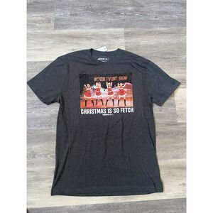 Mean Girls Adult X-Large  Dk Grey Short Sleeve Crew Neck Movie Christmas Logo